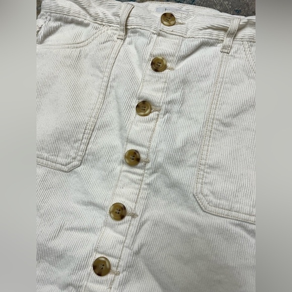 Kensie The Skirt White Corduroy Button Down Skirt Womens size 8/29 NWOT​ - Picture 3 of 6